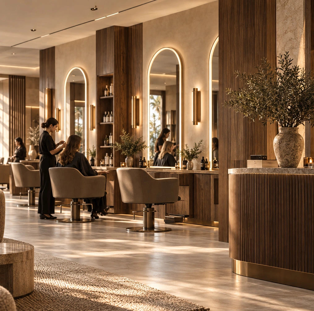 Coastal Salon & Stay — visualisatie uit het portfolio